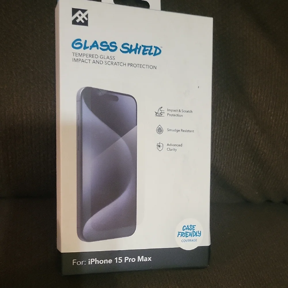 Glass Shield Tempered Glass Screen Protector for iPhone 15 Pro Max - Black